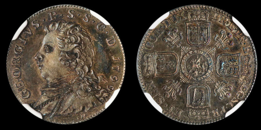 SCOTLAND, AYRSHIRE, 1799 SILVER PATTERN SIXPENCE, PF 65