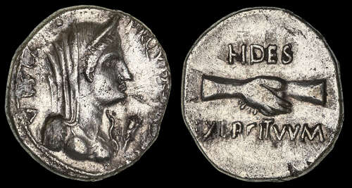 THE CIVIL WARS, REVOLT OF VINDEX IN GAUL, SILVER DENARIUS