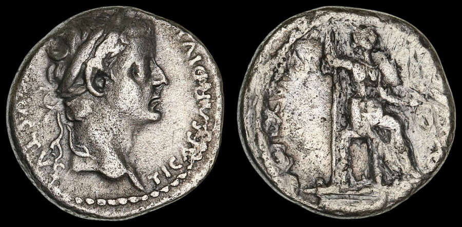 TIBERIUS, SILVER DENARIUS "TRIBUTE PENNY"