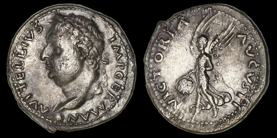 VITELLIUS, SILVER DENARIUS, RARE FINE-STYLE, TARRACO MINT