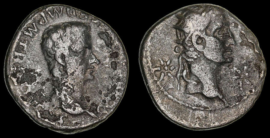 CALIGULA AND DIVUS AUGUSTUS, SILVER DENARIUS