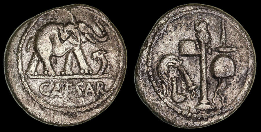 JULIUS CAESAR, SILVER DENARIUS