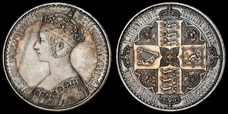 VICTORIA, 1847 PROOF GOTHIC CROWN